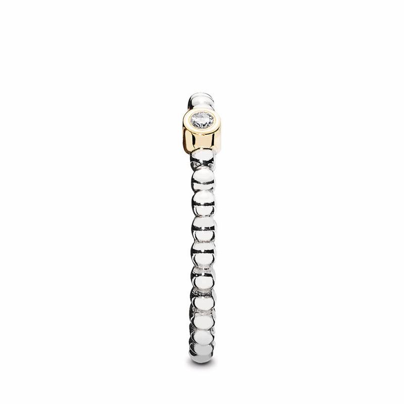 Pandora Evening Star Diamond Stackable Ring - Two Tone/Diamond H/Vs - Canada | SN6837RN